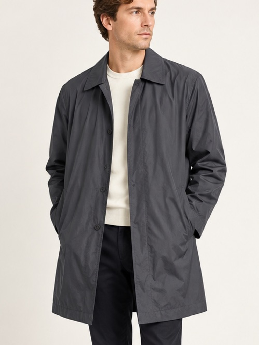 Hart Schaffner Marx Vintage Black Trench Coat XL